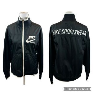Ladies Nike Black and White‎ Full Zipper Lightweight Jacket Size XS